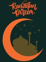 Ramadan kareem Text und Zier Illustration Festival Karte Design vektor