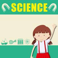 Grenzgestaltung mit Mädchen und Wissenschaft vektor