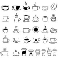 Kaffee Symbol Vektor Satz. heiß trinken Illustration Zeichen Sammlung. Kaffee Haus Symbol. Kaffee Maschine Logo.