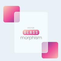 transparent glas fyrkant kort design. glas morfism vektor effekt. glasmorfism trend stil.