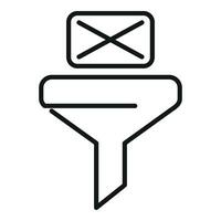 Mail Inhalt Filter Symbol Gliederung Vektor. online Internet Trichter vektor