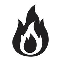 schwarz Feuer Flamme Symbol. vektor