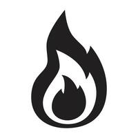 schwarz Feuer Flamme Symbol. vektor