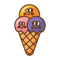 kawaii Eis Sahne Karikatur Symbol. vektor