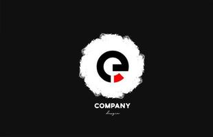 Ein schwarz-rot-weißes Alphabet-Logo-Symbol mit Grunge-Design für Unternehmen und Unternehmen vektor