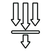 herunterladen Belastung fließen Symbol Gliederung Vektor. dunkel Leitung vektor