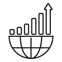 entstehenden Markt Symbol Gliederung Vektor. Zahlung global Diagramm vektor