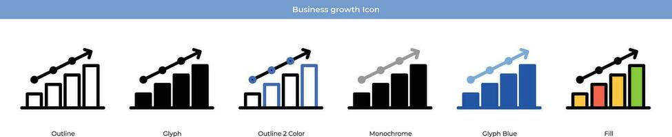 Geschäft Wachstum Symbol einstellen vektor