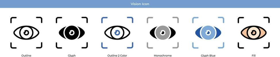 Vision Symbol einstellen vektor