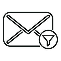 Mail Trichter Daten Symbol Gliederung Vektor. fließen Tunnel vektor