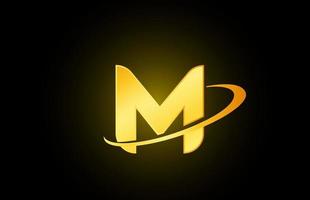 m Alphabet Buchstaben-Logo-Symbol für Unternehmen und Unternehmen mit goldenem Design vektor