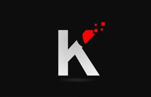 k-Brief-Logo-Symbol für Unternehmen und Unternehmen mit Punktdesign vektor