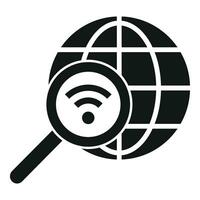 Suche global Internet Anbieter Symbol einfach Vektor. Geschäft sperren vektor