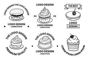 ai generiert Kuchen und Dessert Geschäft Logo im Jahrgang Stil vektor