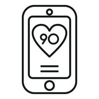 Herz Bewertung Smartphone Symbol Gliederung Vektor. Sozial Medien vektor