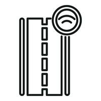 Clever Unfall Sensor Symbol Gliederung Vektor. Steuerung Aussicht vektor