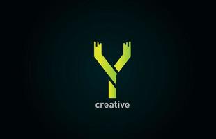 kreativ y grön bokstav alfabetet logotyp ikon design för företag och företag vektor