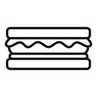 Zuhause gemacht Sandwich Symbol Gliederung Vektor. schnell Essen vektor