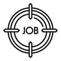 Job Ziel online Symbol Gliederung Vektor. Werdegang Glas vektor