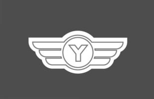 y Alphabet Buchstaben-Logo-Symbol für Unternehmen und Unternehmen mit Linienflügel-Design vektor