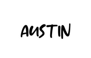 Austin City handschriftliche Typografie Worttext Hand Schriftzug. moderner kalligraphietext. schwarze Farbe vektor