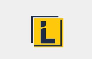 l gul blå fyrkantiga alfabetet brev logotyp ikon design för företag och företag vektor
