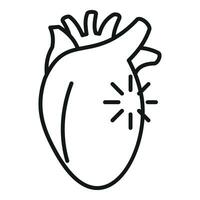 läser in friska hjärta ikon översikt vektor. patient påverkan vektor