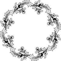 runden Ornament Rahmen zum Hochzeit vektor