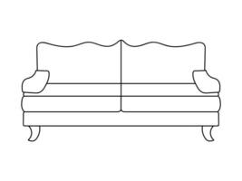 soffa linje ikoner. möbel design. samling av soffa illustration. modern möbel uppsättning isolerat på vit bakgrund. vektor