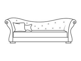 Sofa Linie Symbole. Möbel Design. Sammlung von Sofa Illustration. modern Möbel einstellen isoliert auf Weiß Hintergrund. vektor