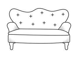 Sofa Linie Symbole. Möbel Design. Sammlung von Sofa Illustration. modern Möbel einstellen isoliert auf Weiß Hintergrund. vektor