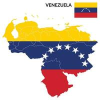 Venezuela Karte. Karte von Venezuela mit Venezuela Flagge vektor