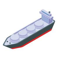 Wasser Lieferung Schiff Symbol isometrisch Vektor. Container Ladung vektor
