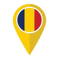 flagga av Tchad. chad flagga på Karta precisera ikon isolerat. vektor