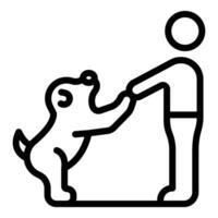 Hund Mann Übung Symbol Gliederung Vektor. Hund Schule Arena vektor