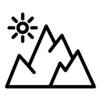 extrem Tourismus Berge Symbol Gliederung Vektor. Abenteuer Weg vektor