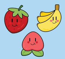 süß Karikatur Obst Vektor Kunst. einfach und Spaß Design zum Kinder