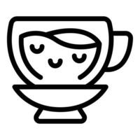 Sahne Kaffee Tasse Symbol Gliederung Vektor. Sahne Getränk vektor