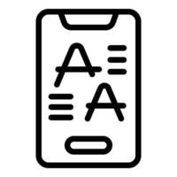 Telefon App Übersetzer Symbol Gliederung Vektor. Fall schlank vektor