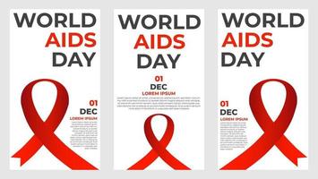 world aids day social media stories collection vektor