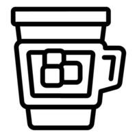 Kakao kalt Kaffee Symbol Gliederung Vektor. Bar Getränk vektor