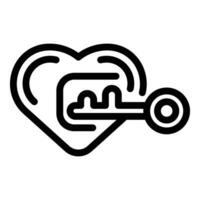medizinisch Herz Pflege Schlüssel Symbol Gliederung Vektor. Gut Nächstenliebe vektor