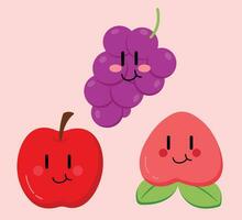 söt tecknad serie frukt vektor konst. enkel och roligt design för barn