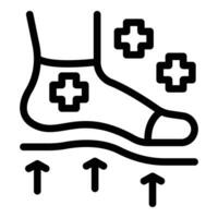 extremitet fötter smärta ikon översikt vektor. medicinsk fot vektor
