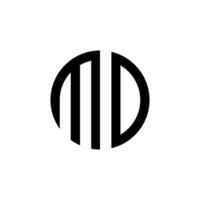 Brief md oder dm mit einzigartig Kreis gestalten kreativ Monogramm Alphabet Logo vektor