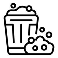 Schaum Müll Behälter Symbol Gliederung Vektor. Auto Pflaster vektor