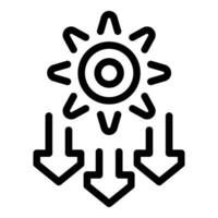 sol- kraft energi källa ikon översikt vektor. eco energi vektor