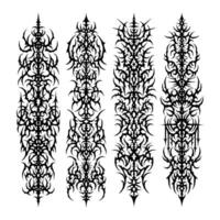 vektor stam- tatuering gräns element, abstrakt etnisk former i gotik stil. hand dragen modern element för typografi, tatuering, affisch, omslag. vektor illustration