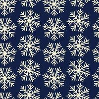 jul mönster symmetrisk sömlös mönster vektor snöflingor på blå bakgrund
