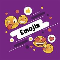 emoji med olika känslor rolig tecknad kärlek kyss glad vektor